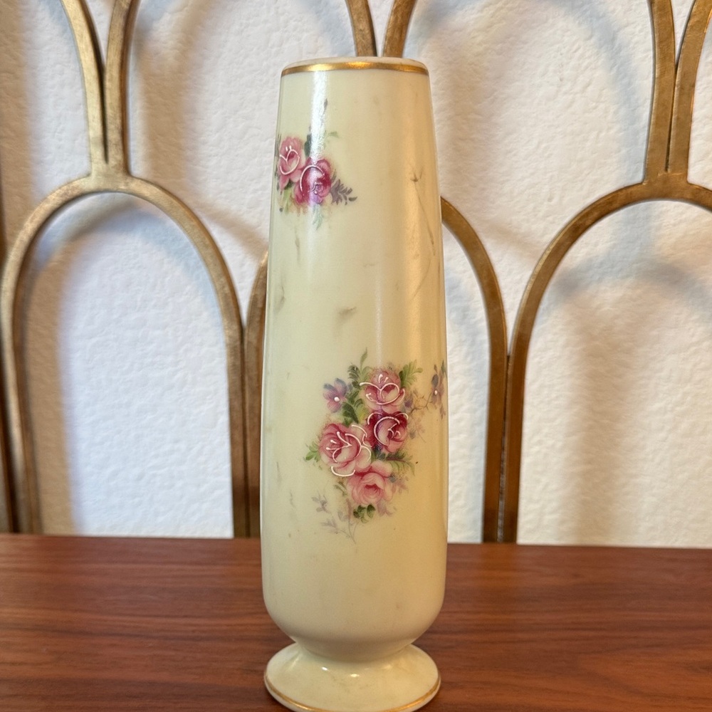 Hand Painted Vintage Ceramic Bud Vase